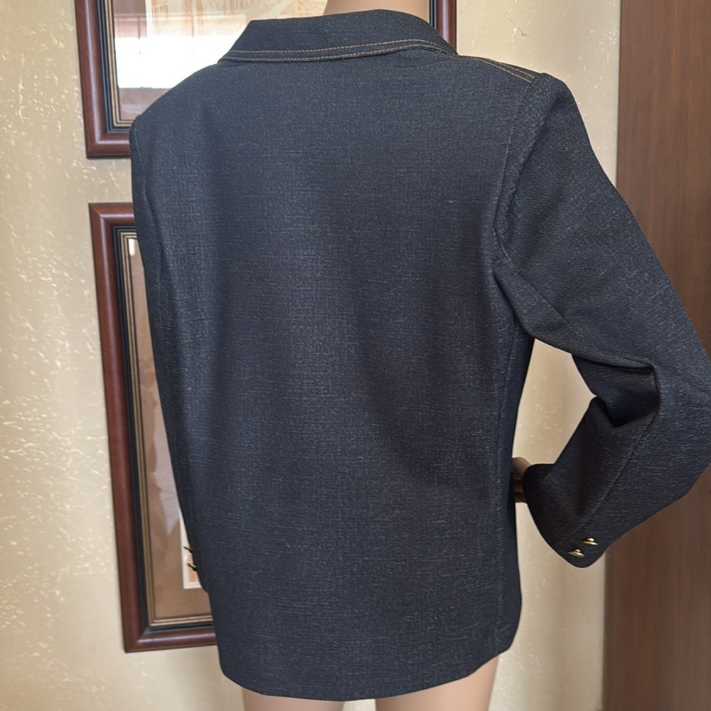 Vintage 70’s Graff Californiawear Faux Denim Blazer Jacket sz 14 or L - Picture 8 of 10